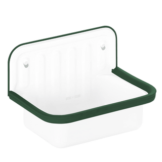 ALAPE SMALL ENAMEL BUCKET SINK GREEN RIM - DYKE & DEAN
