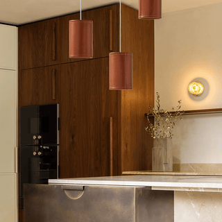 CUERO CYLINDER LEATHER PENDANT LIGHT OAK - DYKE & DEAN