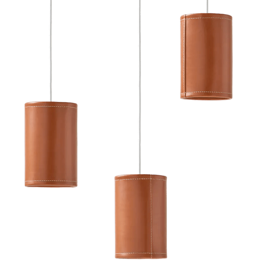 CUERO CYLINDER LEATHER PENDANT LIGHT POLO - DYKE & DEAN