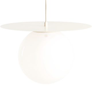 DISC GLOBE HANGING PENDANT LIGHT CREAM LARGE - DYKE & DEAN