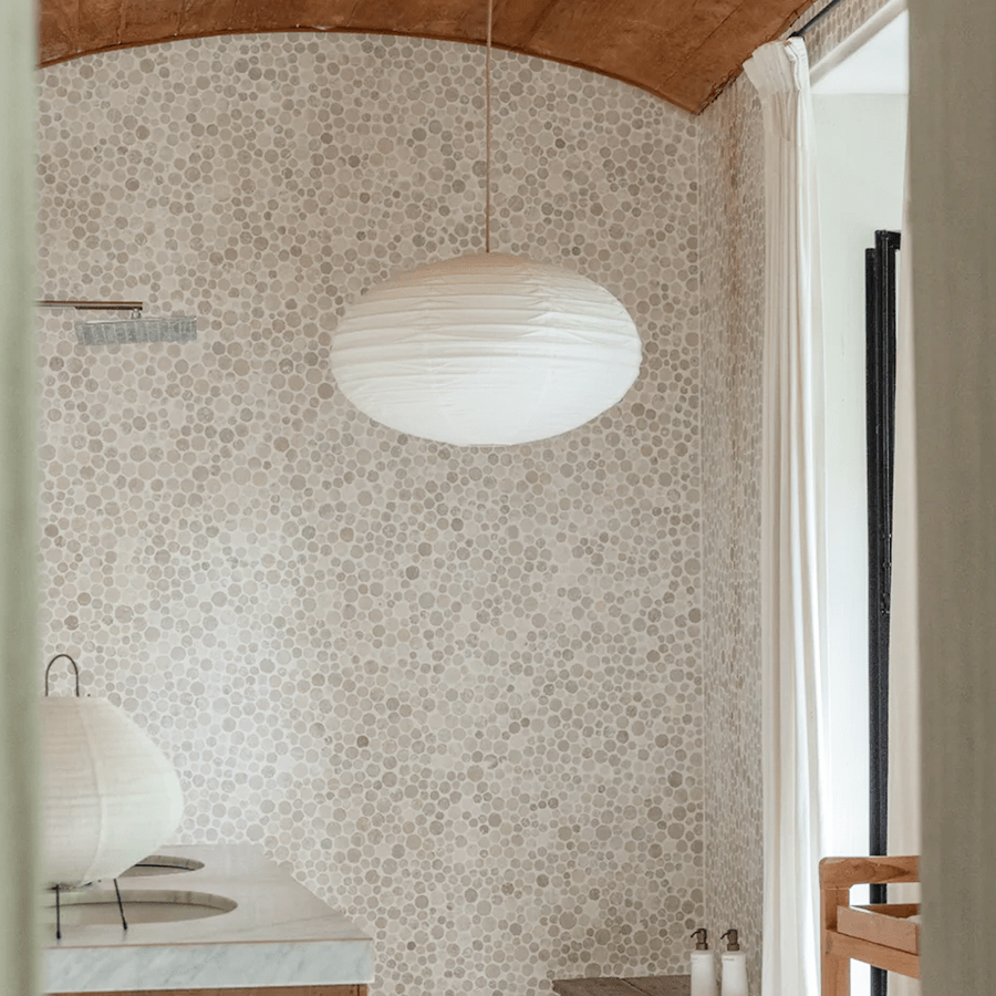 DOME LINEN LIGHT SHADE 60CM - DYKE & DEAN