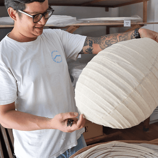 DOME LINEN LIGHT SHADE 60CM - DYKE & DEAN