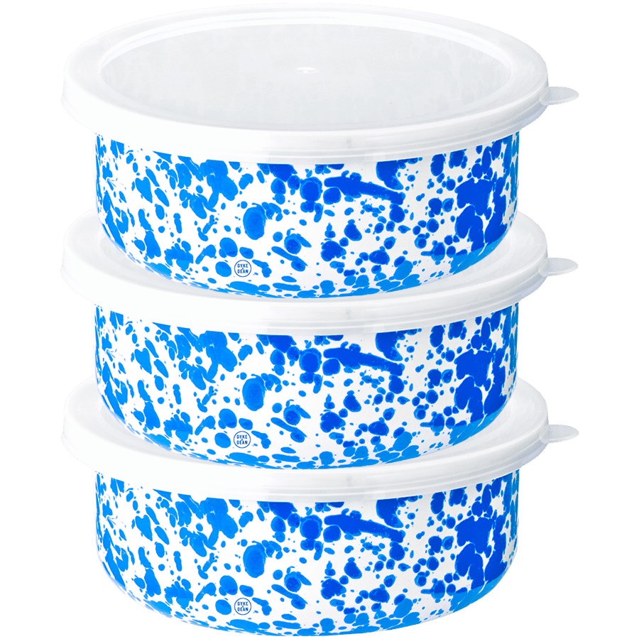 ENAMEL 3 PIECE SET STORAGE SET BLUE MARBLE - DYKE & DEAN