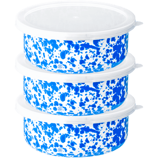 ENAMEL 3 PIECE SET STORAGE SET BLUE MARBLE - DYKE & DEAN