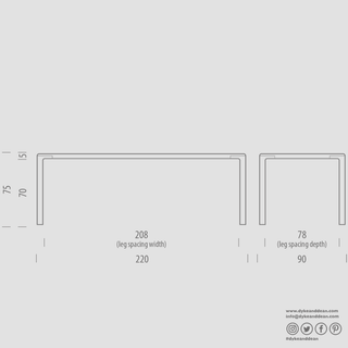 GAZZDA DERVEN TABLE WALNUT 220X90 - DYKE & DEAN