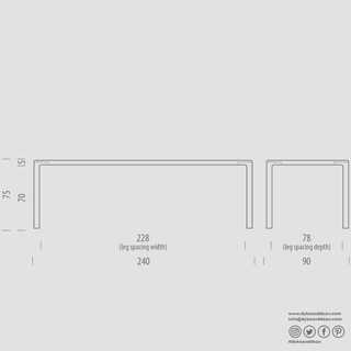 GAZZDA DERVEN TABLE WALNUT 240X90 - DYKE & DEAN