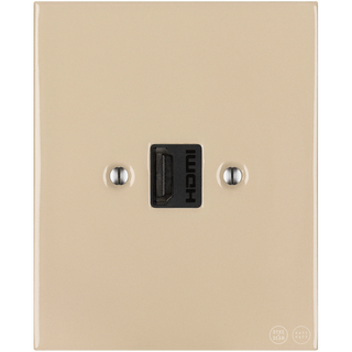 KATY PATY PORCELAIN PLATE HDMI WALL SOCKET SAND - DYKE & DEAN