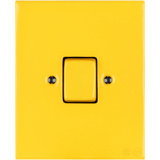 KATY PATY PORCELAIN PLATE WALL LIGHT SWITCH FAT BUTTON YELLOW - DYKE & DEAN