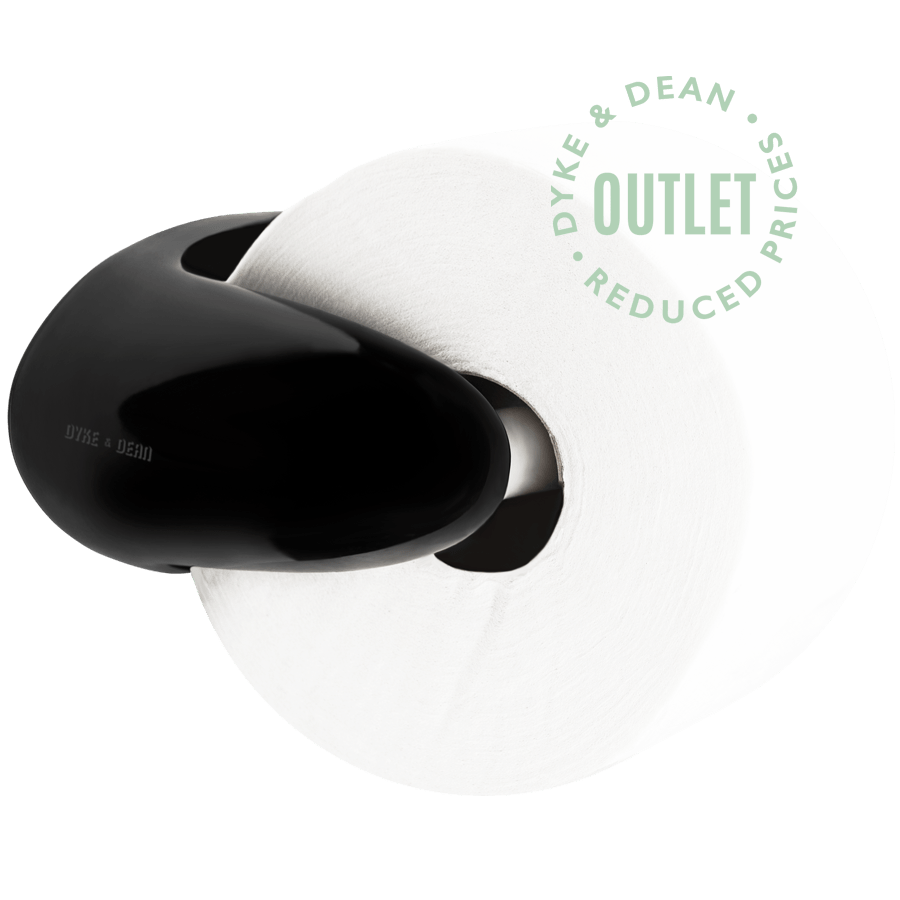 OPEN PORCELAIN TOILET PAPER HOLDER BLACK OUTLET - DYKE & DEAN