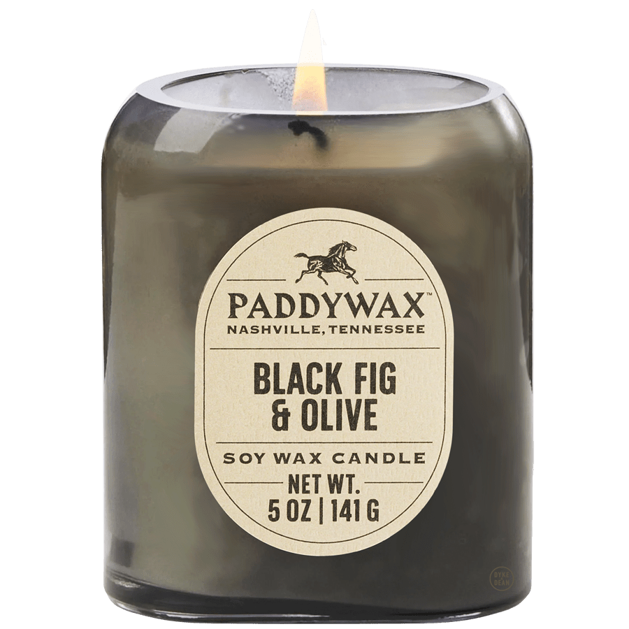 PADDYWAX VISTA BLACK GLASS CANDLE BLACK FIG & OLIVE - DYKE & DEAN