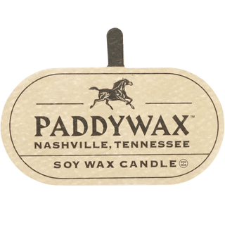 PADDYWAX VISTA LARGE TAN GLASS CANDLE WORN LEATHER & SMOKE - DYKE & DEAN