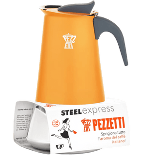 PEZZETTI 4 CUP COFFEE MAKER INDUCTION HOB ORANGE - DYKE & DEAN