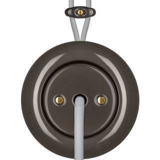PORCELAIN KATY PATY COLONA ROUND SURFACE MOUNTED CABLE GLAND SOCKET BROWN - DYKE & DEAN