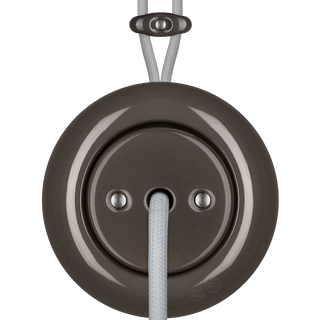 PORCELAIN KATY PATY COLONA ROUND SURFACE MOUNTED CABLE GLAND SOCKET BROWN - DYKE & DEAN