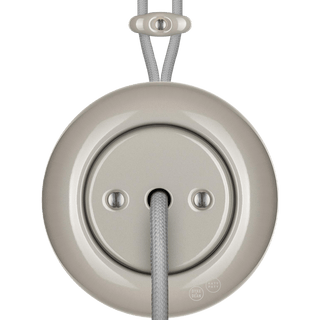 PORCELAIN KATY PATY COLONA ROUND SURFACE MOUNTED CABLE GLAND SOCKET CAPPUCCINO - DYKE & DEAN