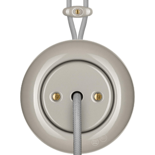 PORCELAIN KATY PATY COLONA ROUND SURFACE MOUNTED CABLE GLAND SOCKET CAPPUCCINO - DYKE & DEAN