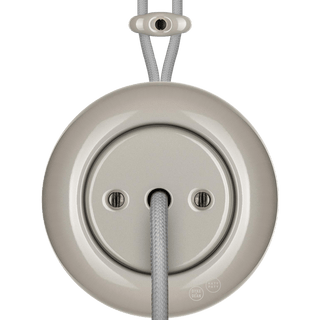 PORCELAIN KATY PATY COLONA ROUND SURFACE MOUNTED CABLE GLAND SOCKET CAPPUCCINO - DYKE & DEAN
