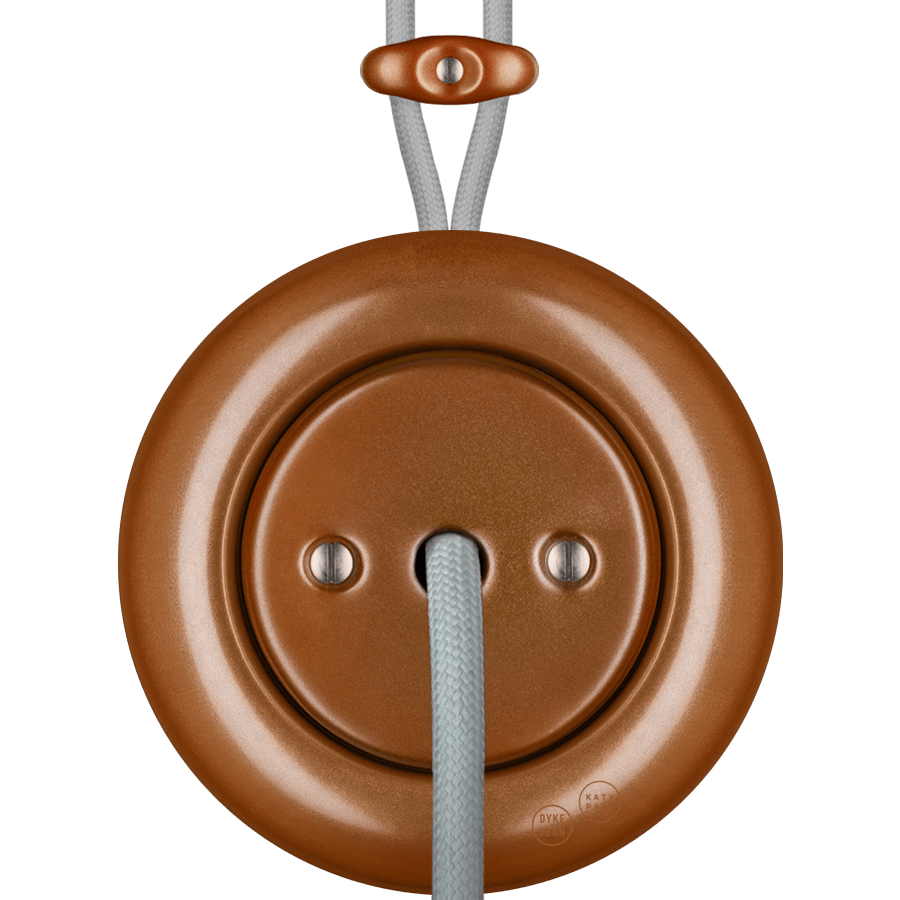 PORCELAIN KATY PATY COLONA ROUND SURFACE MOUNTED CABLE GLAND SOCKET COPPER - DYKE & DEAN