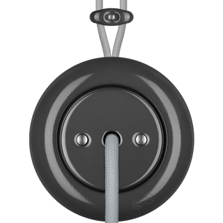 PORCELAIN KATY PATY COLONA ROUND SURFACE MOUNTED CABLE GLAND SOCKET DARK GREY - DYKE & DEAN
