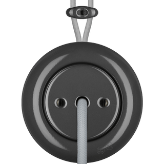 PORCELAIN KATY PATY COLONA ROUND SURFACE MOUNTED CABLE GLAND SOCKET DARK GREY - DYKE & DEAN