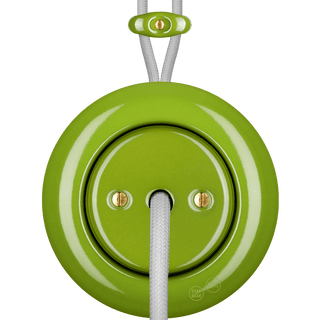 PORCELAIN KATY PATY COLONA ROUND SURFACE MOUNTED CABLE GLAND SOCKET GREEN - DYKE & DEAN