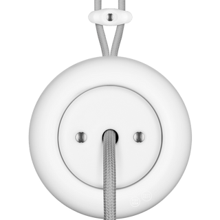 PORCELAIN KATY PATY COLONA ROUND SURFACE MOUNTED CABLE GLAND SOCKET MATTE WHITE - DYKE & DEAN