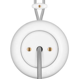 PORCELAIN KATY PATY COLONA ROUND SURFACE MOUNTED CABLE GLAND SOCKET MATTE WHITE - DYKE & DEAN
