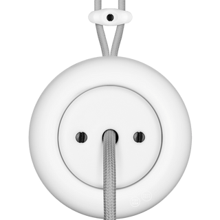 PORCELAIN KATY PATY COLONA ROUND SURFACE MOUNTED CABLE GLAND SOCKET MATTE WHITE - DYKE & DEAN