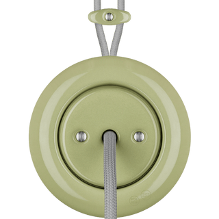 PORCELAIN KATY PATY COLONA ROUND SURFACE MOUNTED CABLE GLAND SOCKET MOSS GREEN - DYKE & DEAN