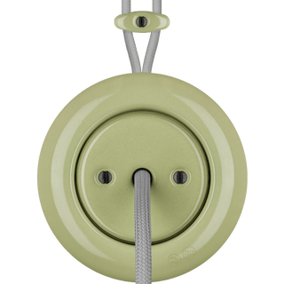 PORCELAIN KATY PATY COLONA ROUND SURFACE MOUNTED CABLE GLAND SOCKET MOSS GREEN - DYKE & DEAN