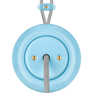 PORCELAIN KATY PATY COLONA ROUND SURFACE MOUNTED CABLE GLAND SOCKET PASTEL BLUE - DYKE & DEAN