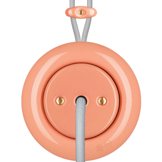 PORCELAIN KATY PATY COLONA ROUND SURFACE MOUNTED CABLE GLAND SOCKET SALMON PINK - DYKE & DEAN