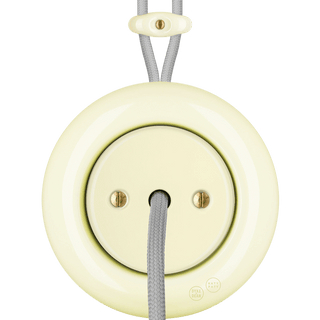 PORCELAIN KATY PATY COLONA ROUND SURFACE MOUNTED CABLE GLAND SOCKET VANILLA - DYKE & DEAN