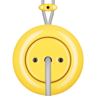 PORCELAIN KATY PATY COLONA ROUND SURFACE MOUNTED CABLE GLAND SOCKET YELLOW - DYKE & DEAN