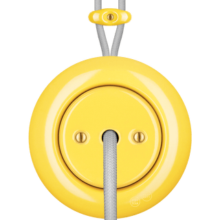 PORCELAIN KATY PATY COLONA ROUND SURFACE MOUNTED CABLE GLAND SOCKET YELLOW - DYKE & DEAN