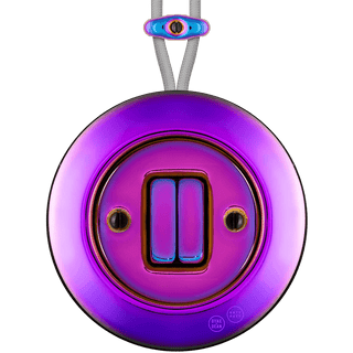 PORCELAIN KATY PATY COLONA ROUND SURFACE MOUNTED DOUBLE SLIM BUTTON SWITCH VIOLEDO - DYKE & DEAN