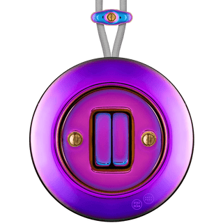 PORCELAIN KATY PATY COLONA ROUND SURFACE MOUNTED DOUBLE SLIM BUTTON SWITCH VIOLEDO - DYKE & DEAN