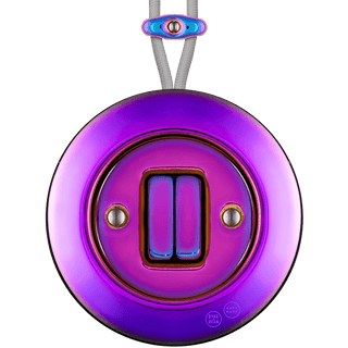 PORCELAIN KATY PATY COLONA ROUND SURFACE MOUNTED DOUBLE SLIM BUTTON SWITCH VIOLEDO - DYKE & DEAN