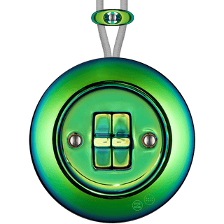 PORCELAIN KATY PATY COLONA ROUND SURFACE MOUNTED DOUBLE TOGGLE BUTTON SWITCH CHLOREDO - DYKE & DEAN
