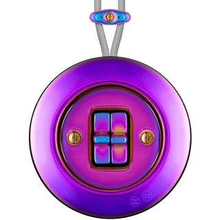 PORCELAIN KATY PATY COLONA ROUND SURFACE MOUNTED DOUBLE TOGGLE BUTTON SWITCH VIOLEDO - DYKE & DEAN