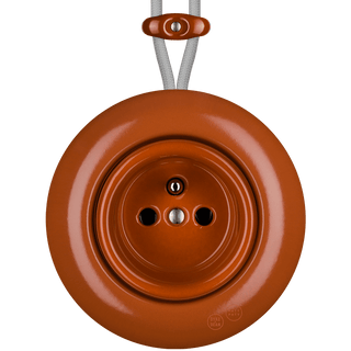 PORCELAIN KATY PATY COLONA ROUND SURFACE MOUNTED EURO SOCKET BRICK RED - DYKE & DEAN