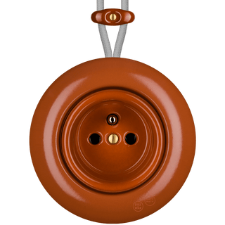 PORCELAIN KATY PATY COLONA ROUND SURFACE MOUNTED EURO SOCKET BRICK RED - DYKE & DEAN