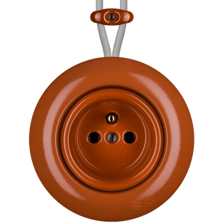 PORCELAIN KATY PATY COLONA ROUND SURFACE MOUNTED EURO SOCKET BRICK RED - DYKE & DEAN