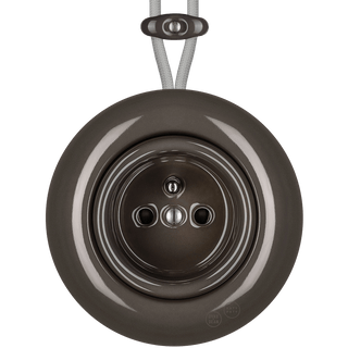 PORCELAIN KATY PATY COLONA ROUND SURFACE MOUNTED EURO SOCKET BROWN - DYKE & DEAN