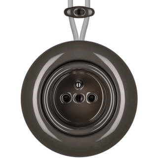 PORCELAIN KATY PATY COLONA ROUND SURFACE MOUNTED EURO SOCKET BROWN - DYKE & DEAN