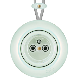 PORCELAIN KATY PATY COLONA ROUND SURFACE MOUNTED EURO SOCKET CONCHA - DYKE & DEAN