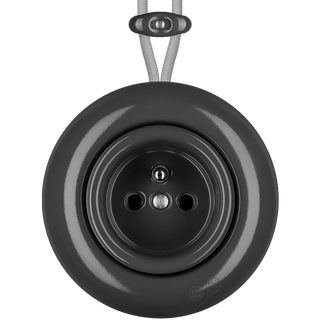 PORCELAIN KATY PATY COLONA ROUND SURFACE MOUNTED EURO SOCKET DARK GREY - DYKE & DEAN