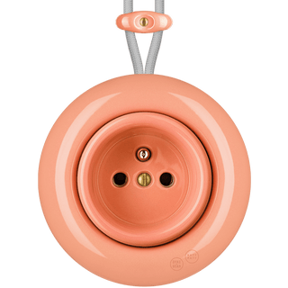 PORCELAIN KATY PATY COLONA ROUND SURFACE MOUNTED EURO SOCKET SALMON PINK - DYKE & DEAN