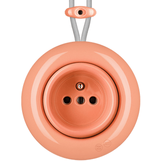 PORCELAIN KATY PATY COLONA ROUND SURFACE MOUNTED EURO SOCKET SALMON PINK - DYKE & DEAN