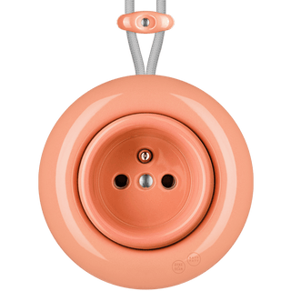 PORCELAIN KATY PATY COLONA ROUND SURFACE MOUNTED EURO SOCKET SALMON PINK - DYKE & DEAN